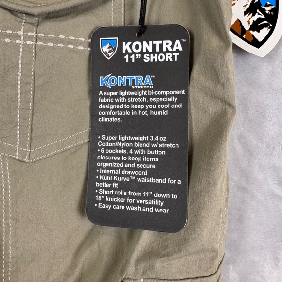 KUHL Women's Khaki Kontra 11" Shorts Size 14 Ultralight Stretch NWT - Picture 11 of 12